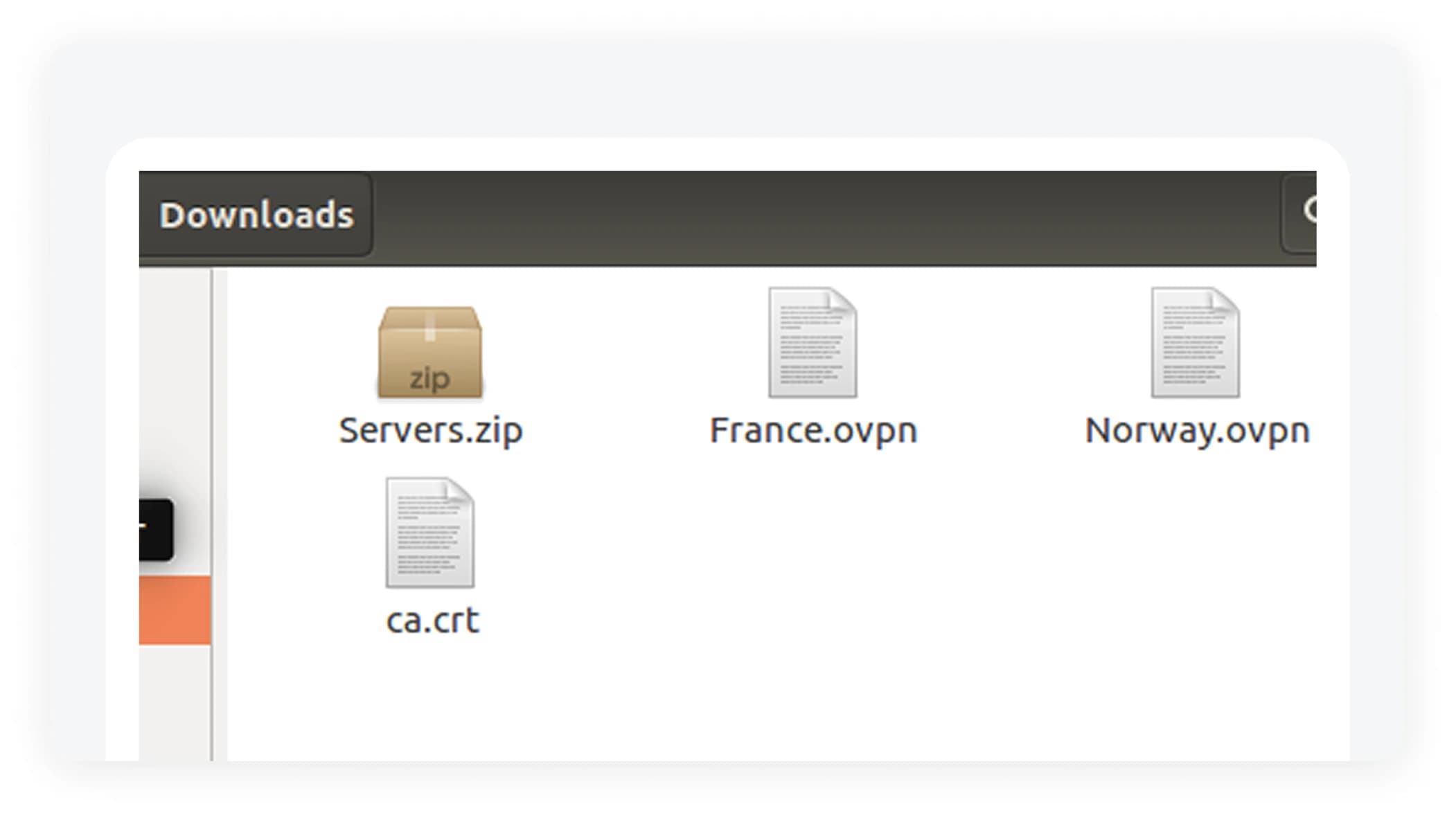 BorderlessVPN server config database listing ovpn files and certificate